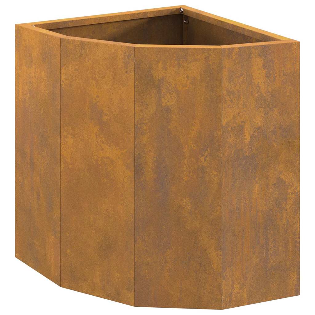 Vaso d'angolo Ruggine 30 x 30 x 35 cm acciaio corten 883660