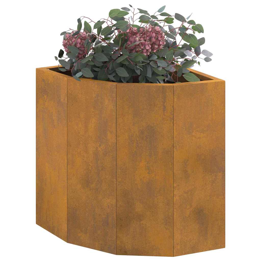 Vaso d'angolo Ruggine 30 x 30 x 35 cm acciaio corten 883660