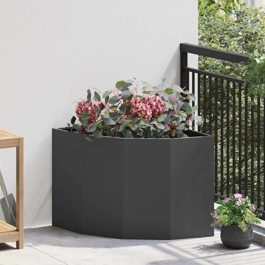 Vaso d'angolo Nero 60 x 60 x 50 cm Acciaio 883661