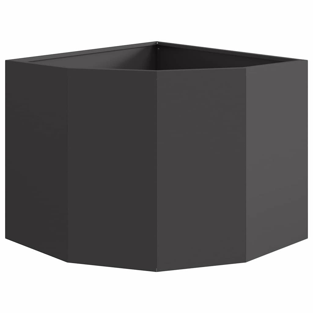 Vaso d'angolo Nero 60 x 60 x 50 cm Acciaio 883661