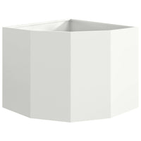 Vaso d'angolo-Fioriera-Contenitore per Piante Bianco 60 x 60 x 50 cm Acciaio