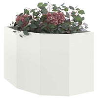 Vaso d'angolo-Fioriera-Contenitore per Piante Bianco 60 x 60 x 50 cm Acciaio
