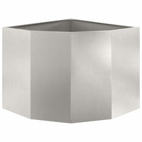 Vaso d'angolo-Fioriera-Contenitore per Piante Argento 60 x 60 x 50 cm Acciaio inossidabile