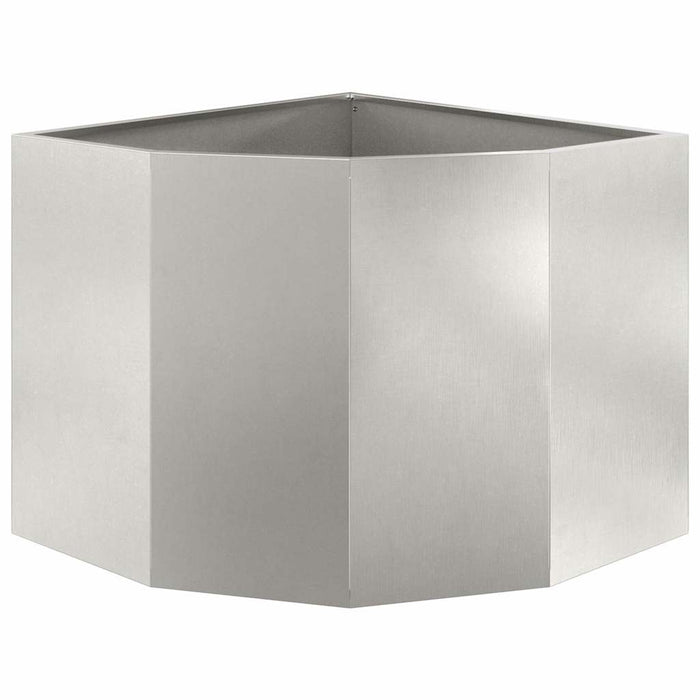 Vaso d'angolo-Fioriera-Contenitore per Piante Argento 60 x 60 x 50 cm Acciaio inossidabile