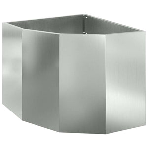Vaso d'angolo-Fioriera-Contenitore per Piante Argento 60 x 60 x 50 cm Acciaio zincato