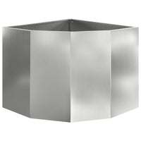 Vaso d'angolo-Fioriera-Contenitore per Piante Argento 60 x 60 x 50 cm Acciaio zincato
