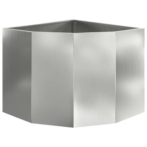 Vaso d'angolo-Fioriera-Contenitore per Piante Argento 60 x 60 x 50 cm Acciaio zincato