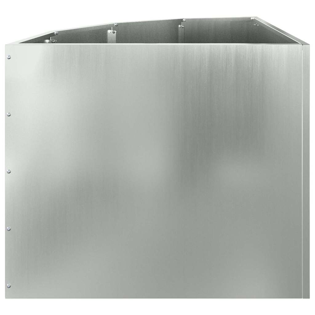 Vaso d'angolo-Fioriera-Contenitore per Piante Argento 60 x 60 x 50 cm Acciaio zincato