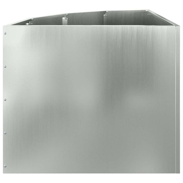 Vaso d'angolo-Fioriera-Contenitore per Piante Argento 60 x 60 x 50 cm Acciaio zincato