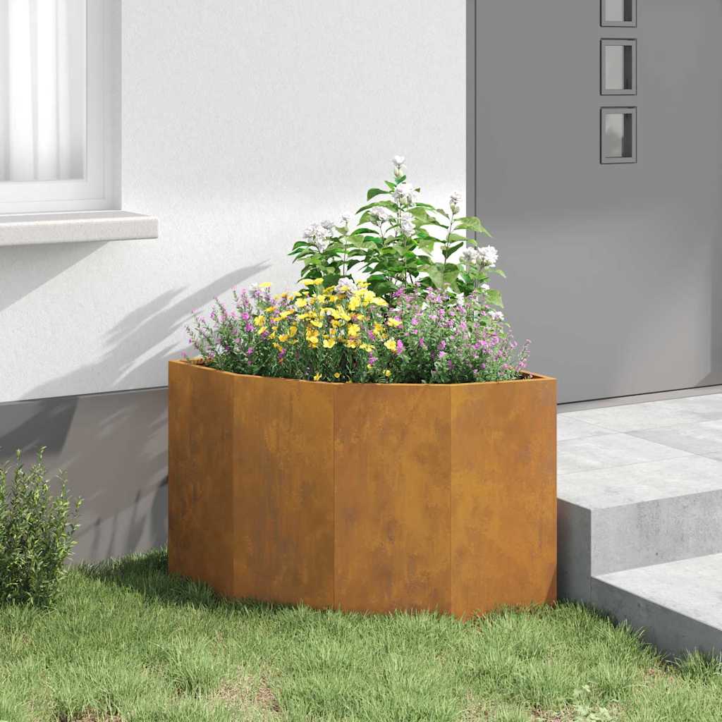 Vaso d'angolo Ruggine 60 x 60 x 50 cm acciaio corten 883667