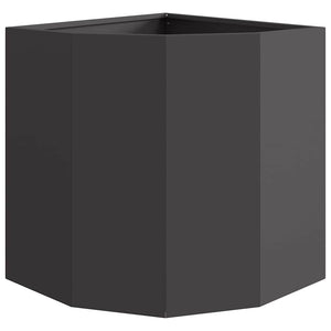 Vaso d'angolo-Fioriera-Contenitore per Piante Nero 45 x 45 x 50 cm Acciaio