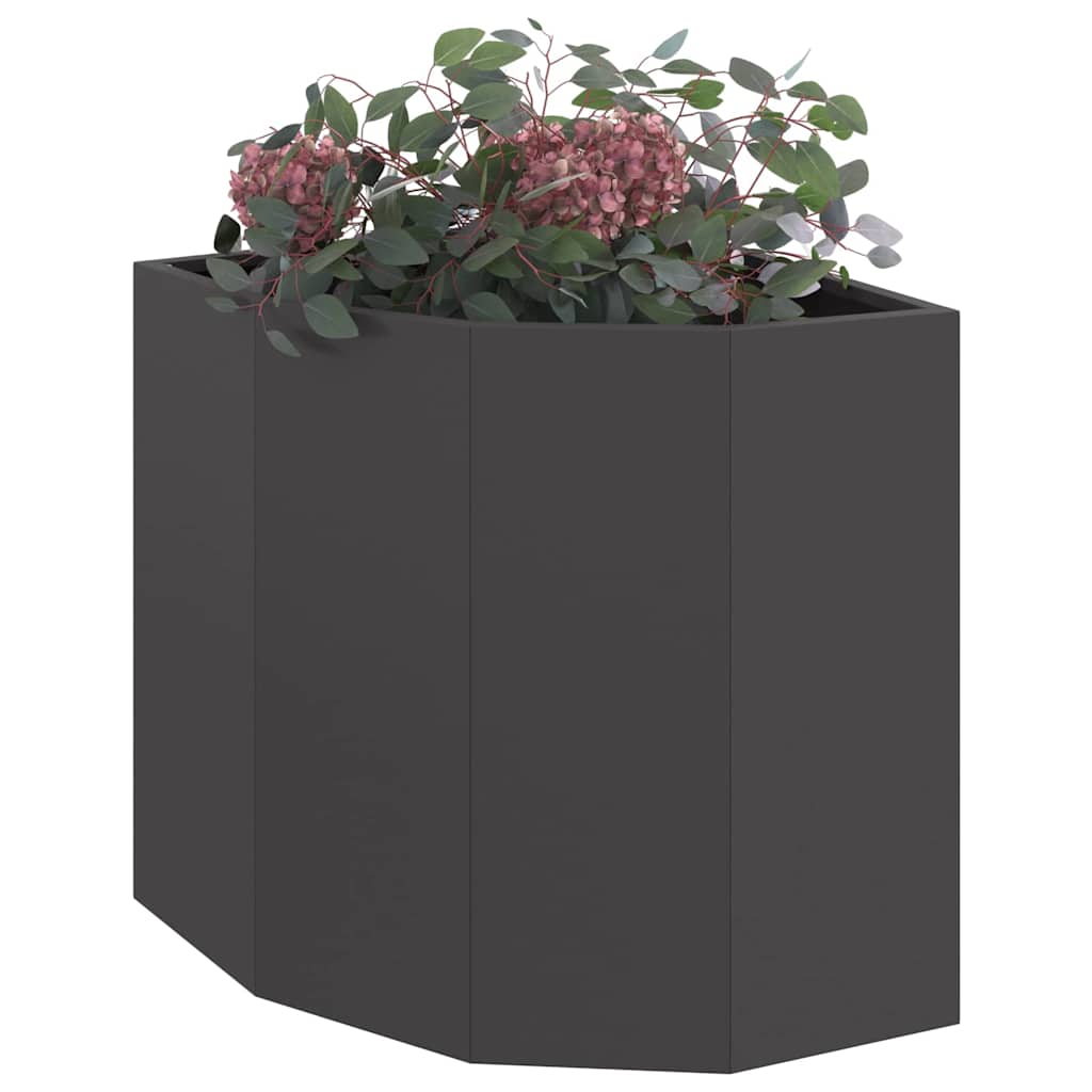 Vaso d'angolo Nero 45 x 45 x 50 cm Acciaio 883668