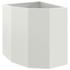 Vaso d'angolo-Fioriera-Contenitore per Piante Bianco 45 x 45 x 50 cm Acciaio