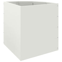 Vaso d'angolo-Fioriera-Contenitore per Piante Bianco 45 x 45 x 50 cm Acciaio