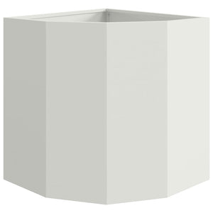 Vaso d'angolo-Fioriera-Contenitore per Piante Bianco 45 x 45 x 50 cm Acciaio