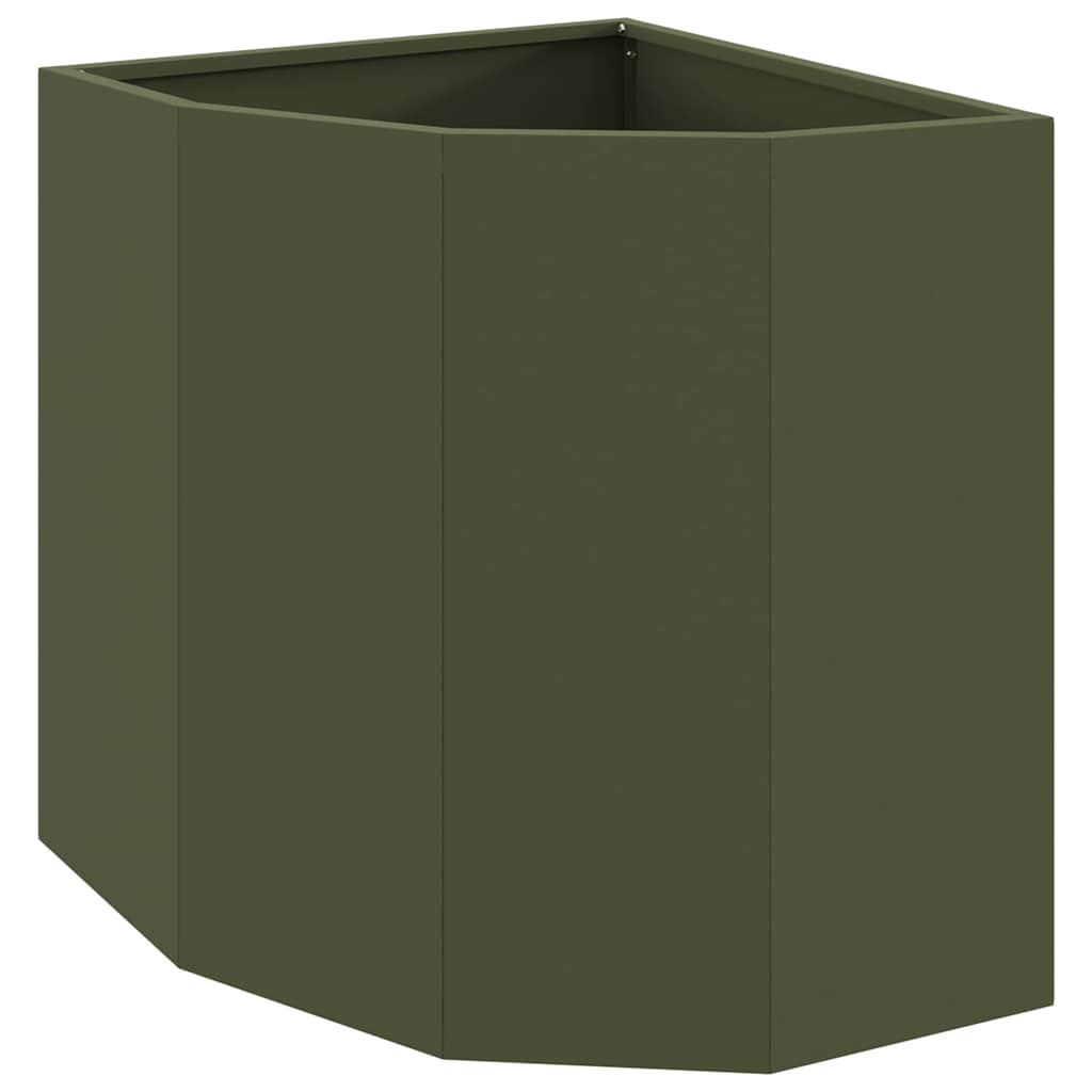 Vaso d'angolo-Fioriera-Contenitore per Piante Oliver verde 45 x 45 x 50 cm Acciaio