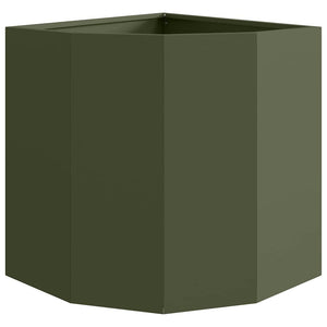 Vaso d'angolo Oliver verde 45 x 45 x 50 cm Acciaio 883671