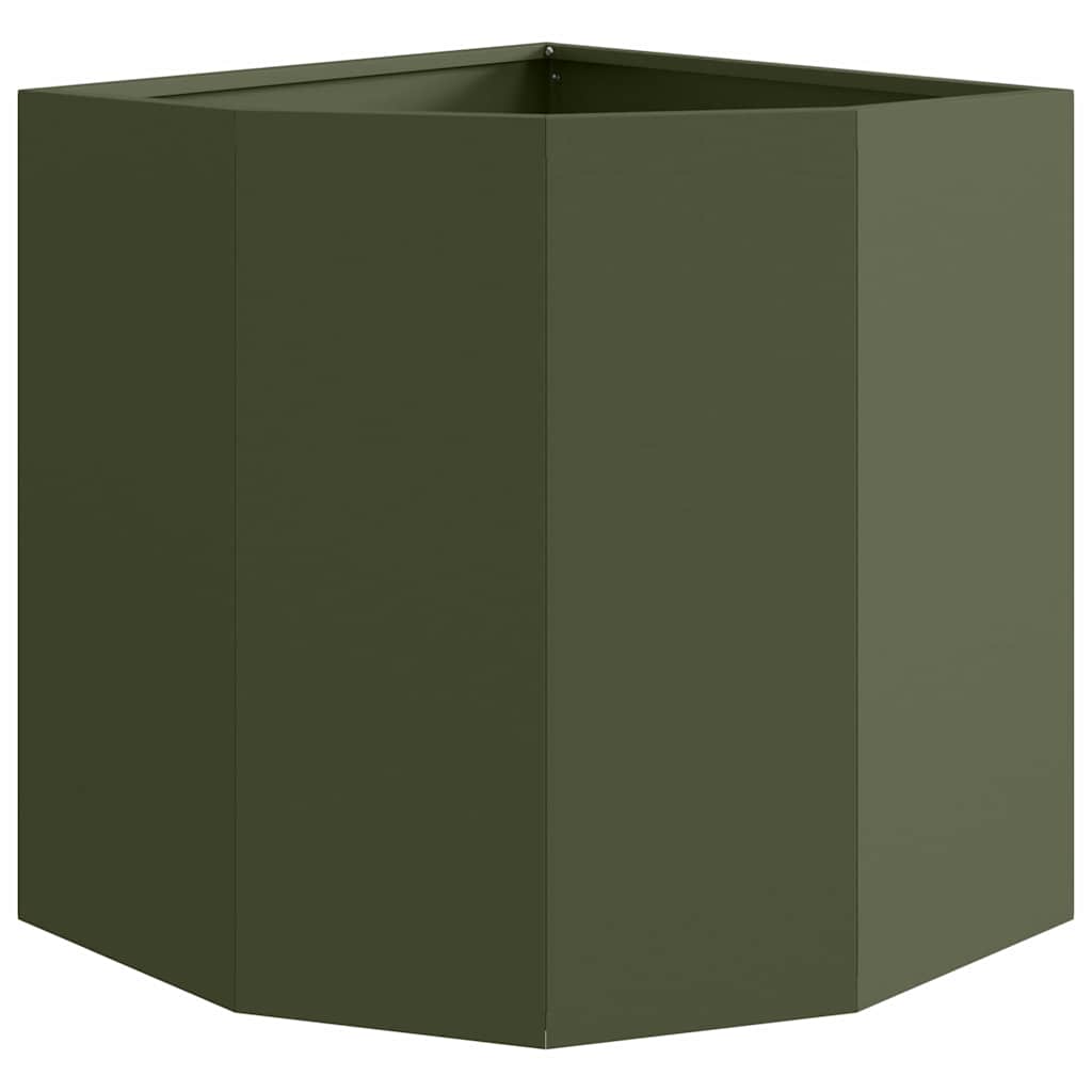 Vaso d'angolo-Fioriera-Contenitore per Piante Oliver verde 45 x 45 x 50 cm Acciaio
