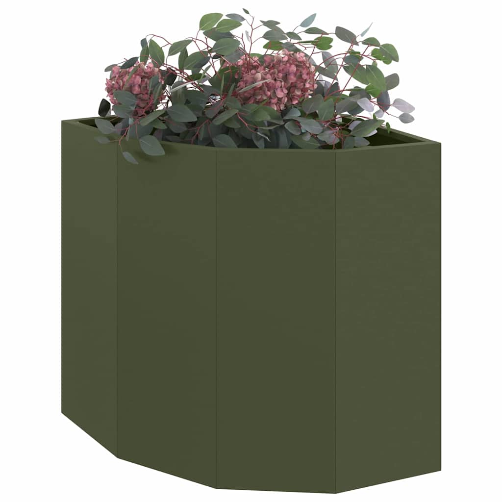 Vaso d'angolo Oliver verde 45 x 45 x 50 cm Acciaio 883671