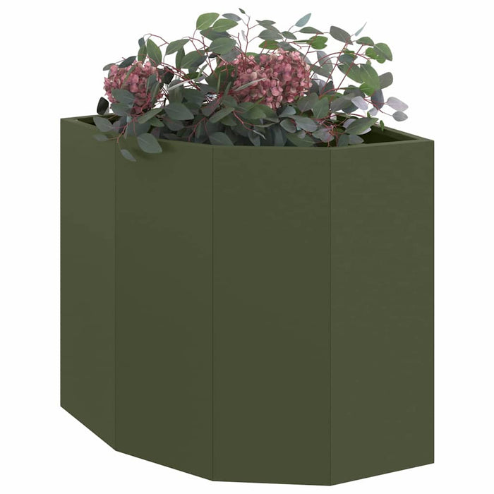 Vaso d'angolo Oliver verde 45 x 45 x 50 cm Acciaio 883671
