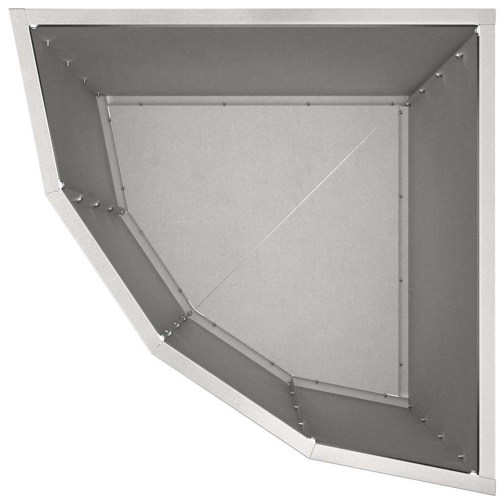 Vaso d'angolo-Fioriera-Contenitore per Piante Argento 45 x 45 x 50 cm Acciaio inossidabile