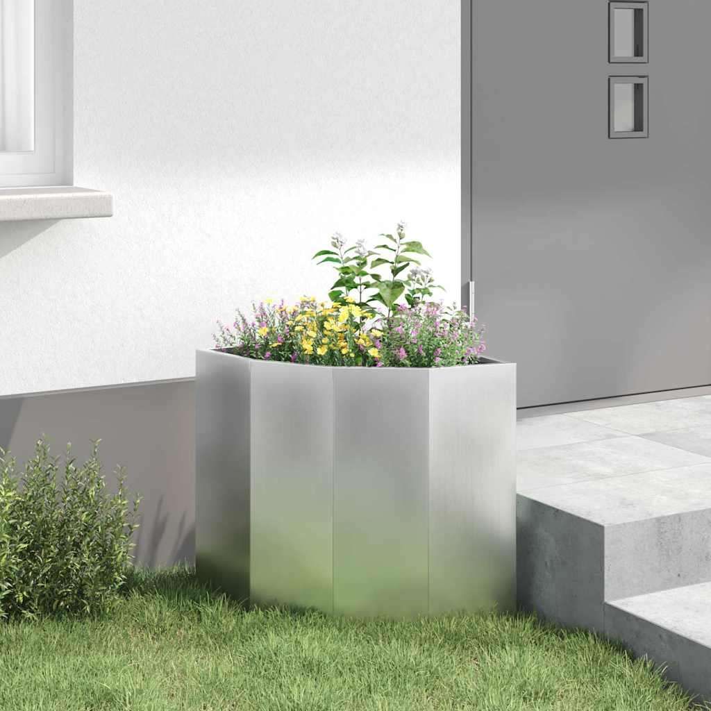Vaso d'angolo Argento 45 x 45 x 50 cm Acciaio zincato 883673