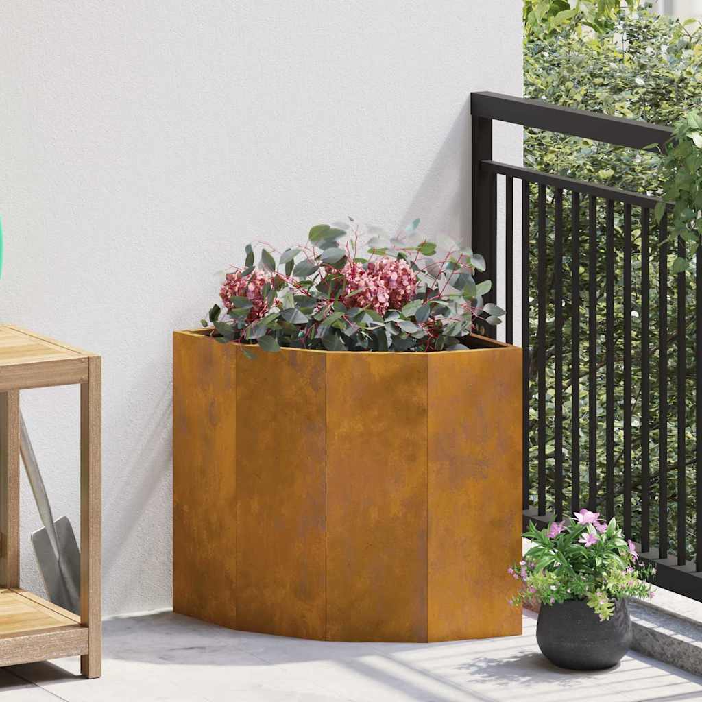 Vaso d'angolo Ruggine 45 x 45 x 50 cm acciaio corten 883674