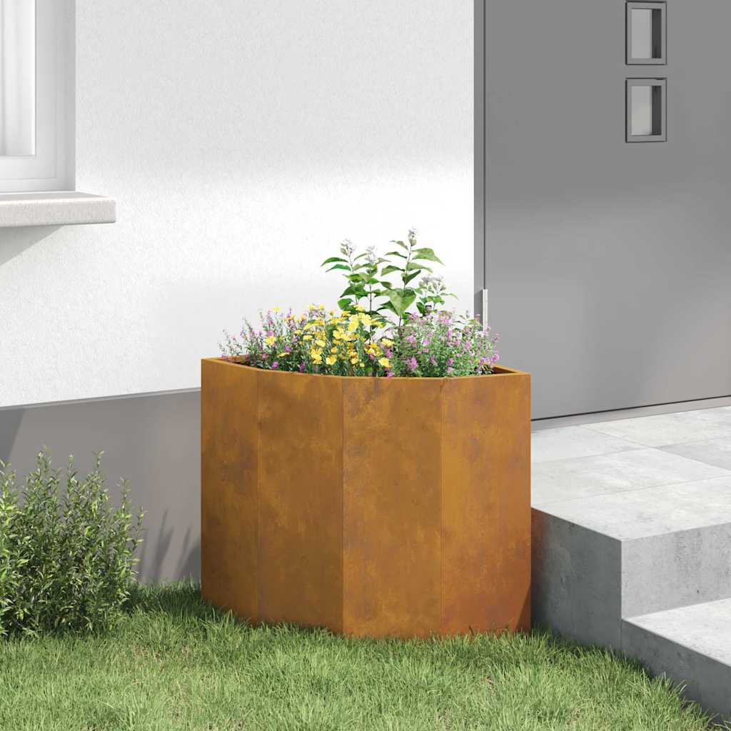 Vaso d'angolo Ruggine 45 x 45 x 50 cm acciaio corten 883674