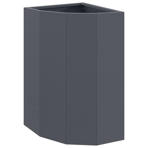 Vaso d'angolo Antracite 30 x 30 x 50 cm Acciaio 883677