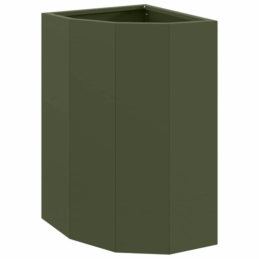 Vaso d'angolo Oliver verde 30 x 30 x 50 cm Acciaio 883678