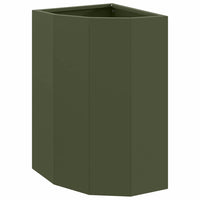 Vaso d'angolo-Fioriera-Contenitore per Piante Oliver verde 30 x 30 x 50 cm Acciaio