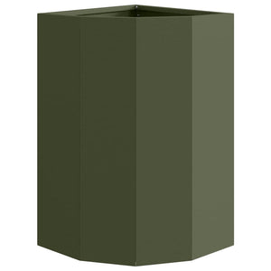 Vaso d'angolo-Fioriera-Contenitore per Piante Oliver verde 30 x 30 x 50 cm Acciaio