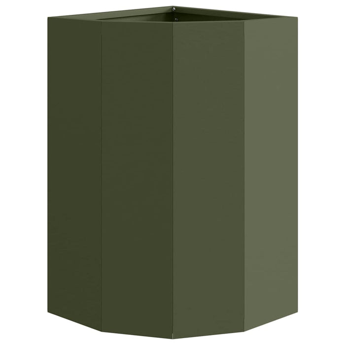 Vaso d'angolo-Fioriera-Contenitore per Piante Oliver verde 30 x 30 x 50 cm Acciaio