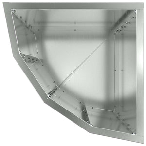 Vaso d'angolo-Fioriera-Contenitore per Piante Argento 30 x 30 x 50 cm Acciaio zincato