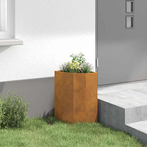 Vaso d'angolo Ruggine 30 x 30 x 50 cm acciaio corten 883681
