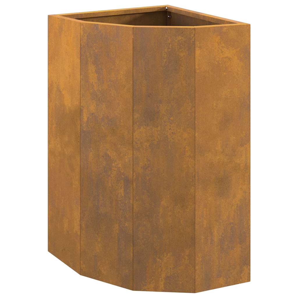 Vaso d'angolo Ruggine 30 x 30 x 50 cm acciaio corten 883681