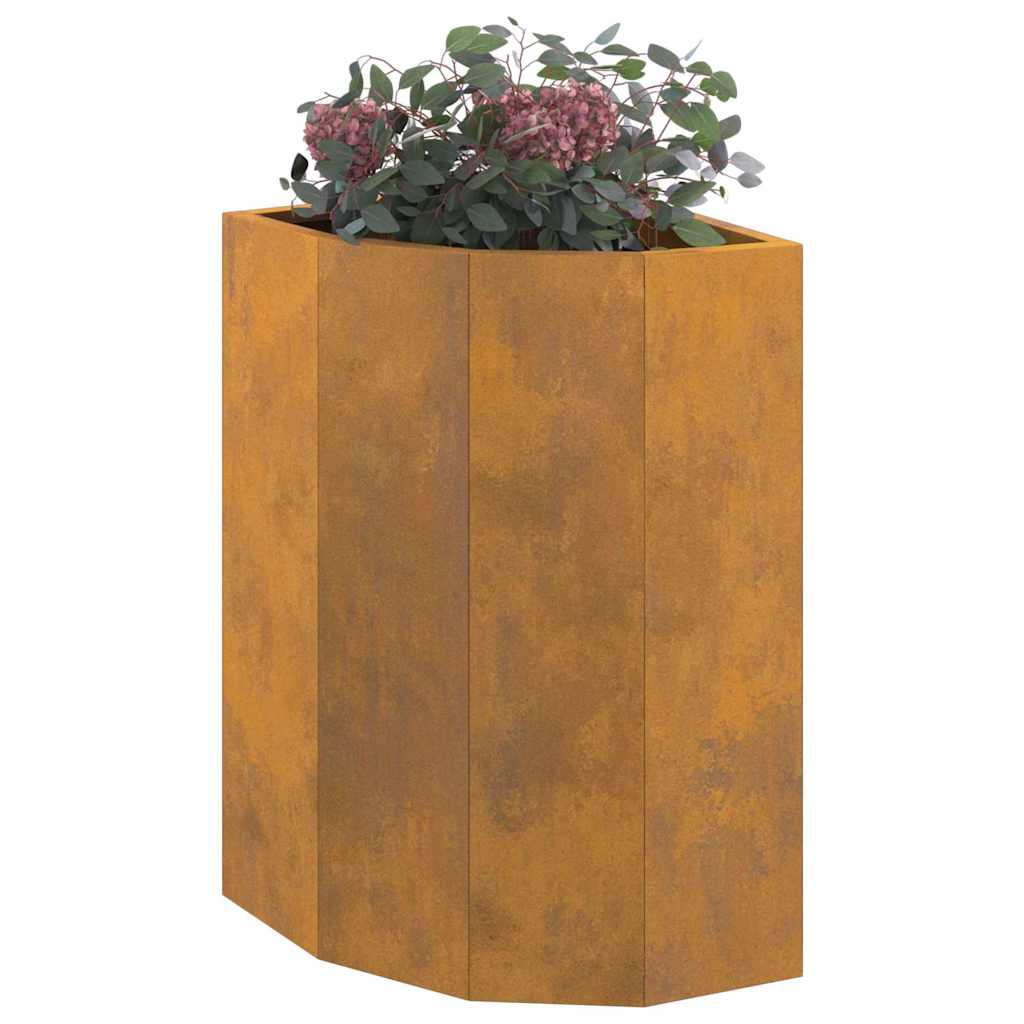Vaso d'angolo Ruggine 30 x 30 x 50 cm acciaio corten 883681