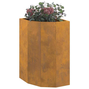 Vaso d'angolo Ruggine 30 x 30 x 50 cm acciaio corten 883681
