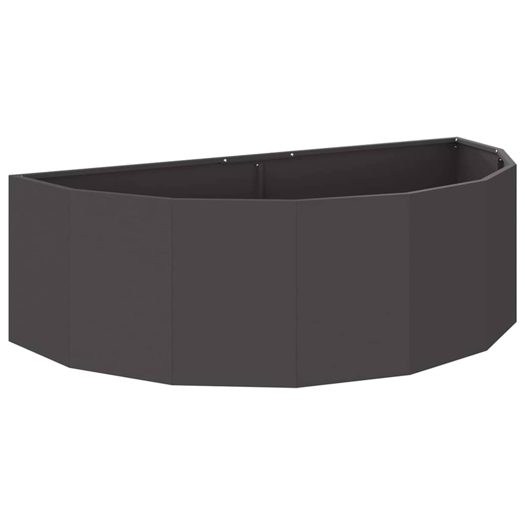 Fioriera-Vaso da Esterno-Contenitore per Piante Nero 120 x 60 x 35 cm Acciaio