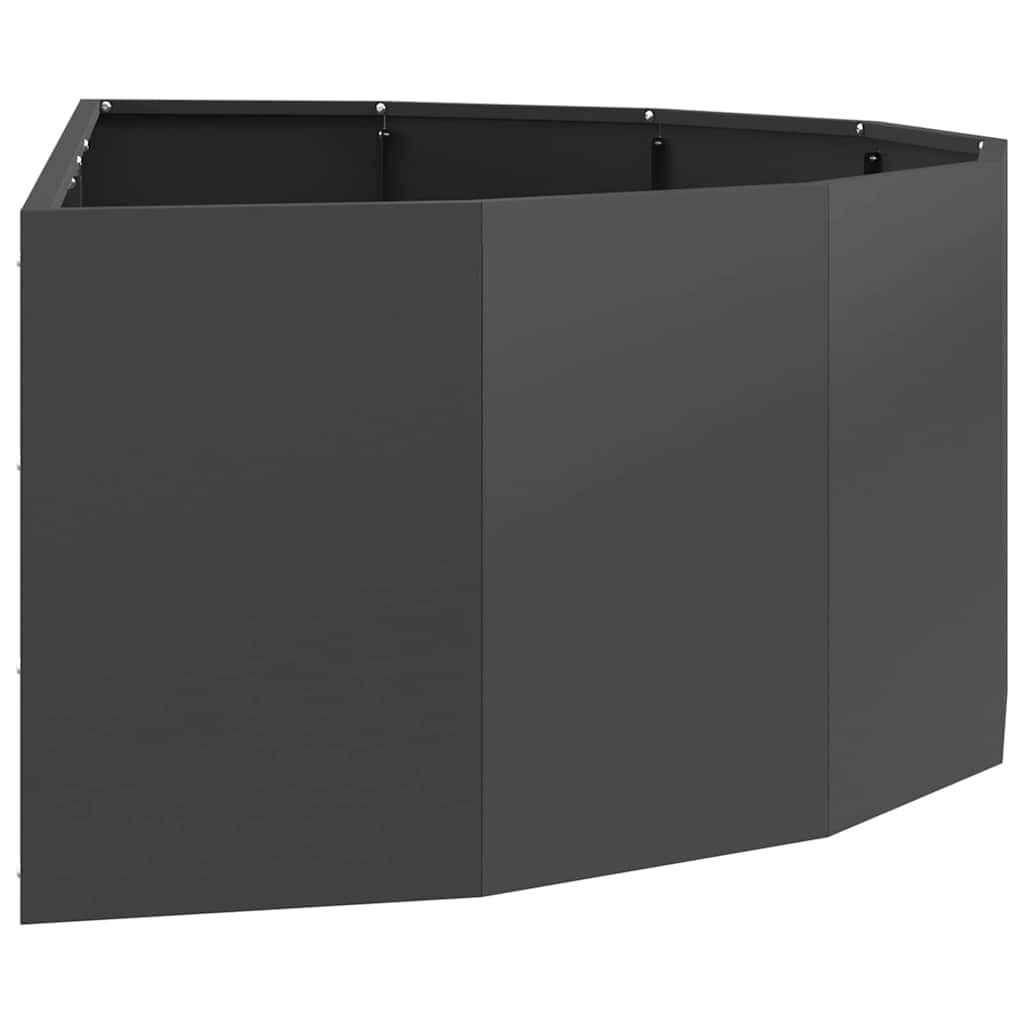 Fioriera-Vaso da Esterno-Contenitore per Piante Nero 120 x 60 x 35 cm Acciaio