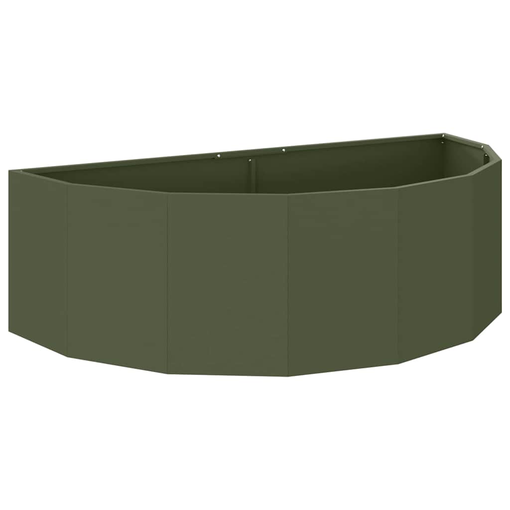 Fioriera-Vaso-Contenitore per Piante Verde oliva 120 x 60 x 35 cm Acciaio