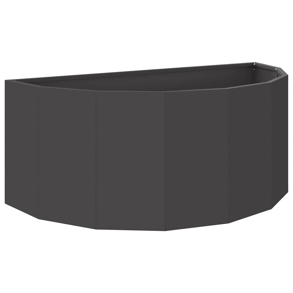 Fioriera-Vaso da Esterno-Contenitore per Piante Nero 90 x 45 x 35 cm Acciaio
