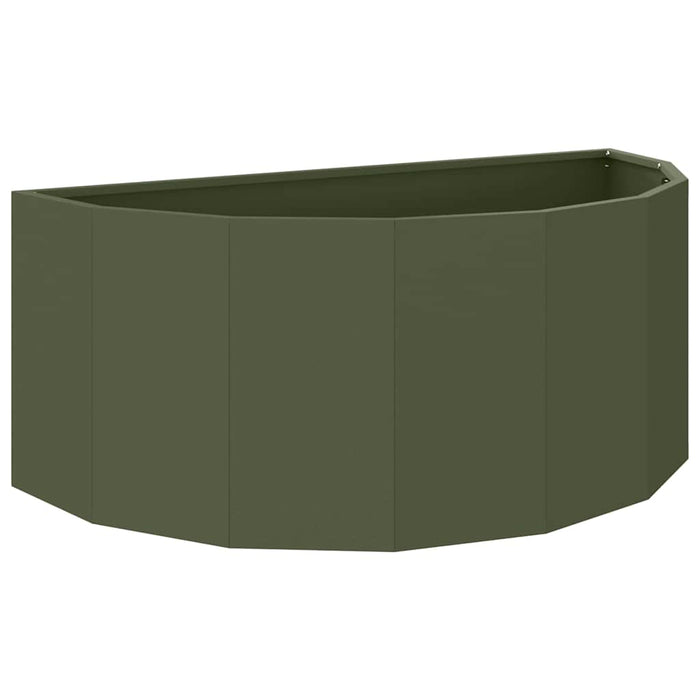 Fioriera-Vaso-Contenitore per Piante Verde oliva 90 x 45 x 35 cm Acciaio