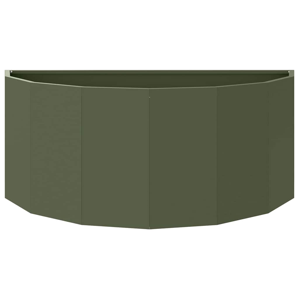 Fioriera-Vaso-Contenitore per Piante Verde oliva 90 x 45 x 35 cm Acciaio