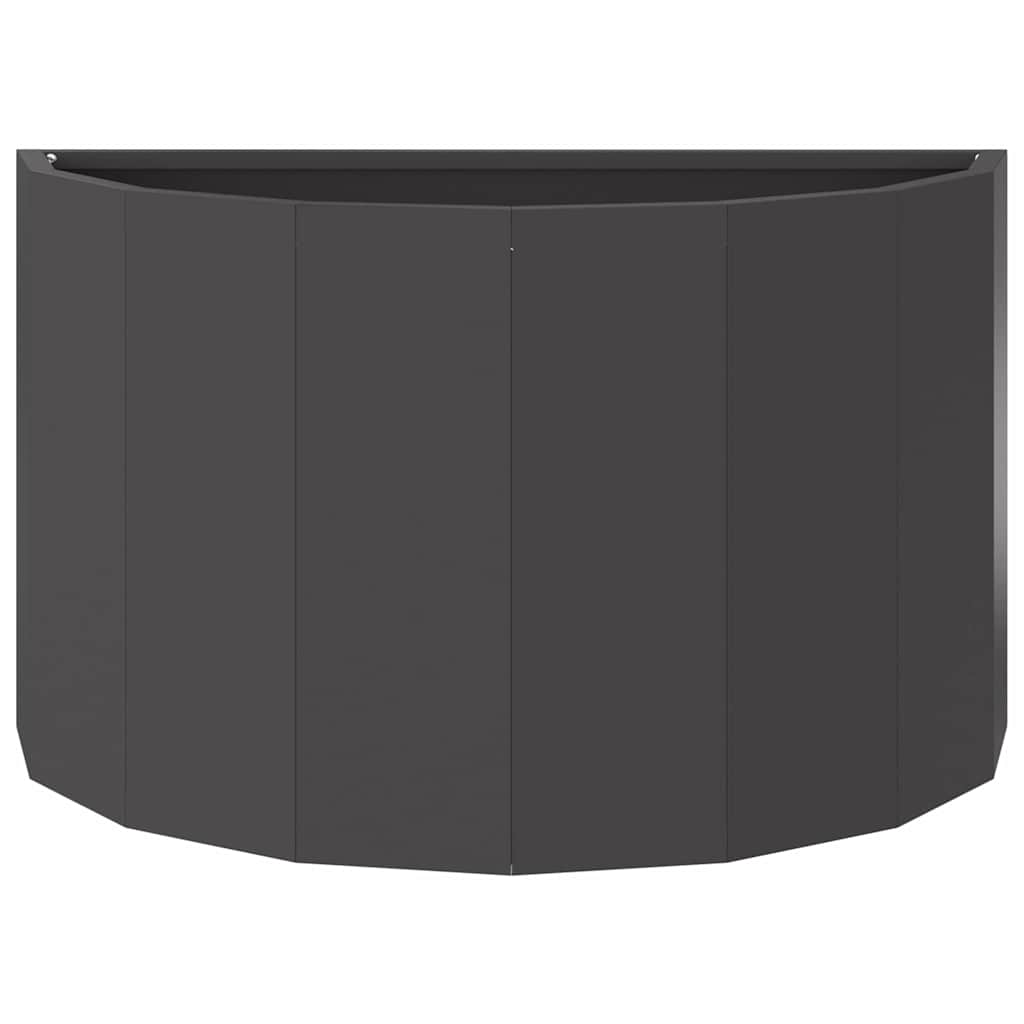 Fioriera-Vaso da Esterno-Contenitore per Piante Nero 60 x 30 x 35 cm Acciaio