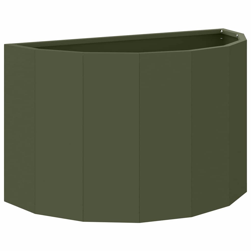 Fioriera-Vaso-Contenitore per Piante Verde oliva 60 x 30 x 35 cm Acciaio