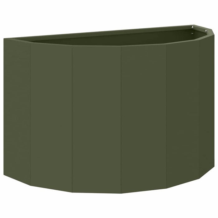 Fioriera-Vaso-Contenitore per Piante Verde oliva 60 x 30 x 35 cm Acciaio