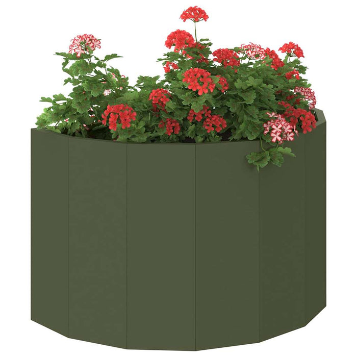 Fioriera-Vaso-Contenitore per Piante Verde oliva 60 x 30 x 35 cm Acciaio
