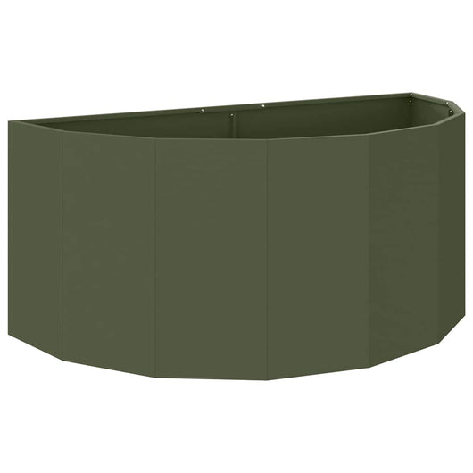 Fioriera-Vaso-Contenitore per Piante Verde oliva 120 x 60 x 50 cm Acciaio