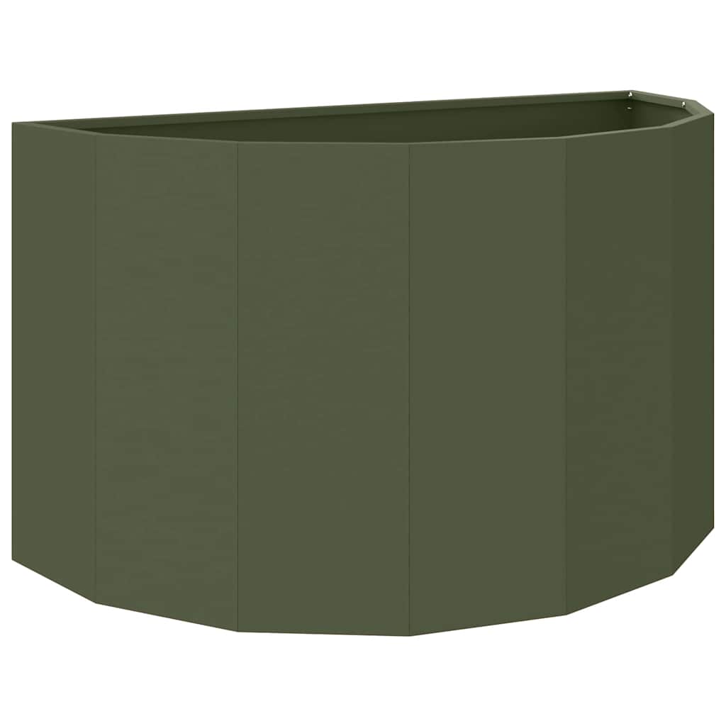 Fioriera-Vaso-Contenitore per Piante Verde oliva 90 x 45 x 50 cm Acciaio